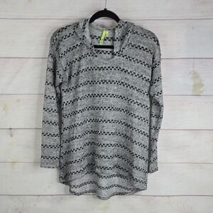 Free Society Sheer Sweater With Hood Size MED